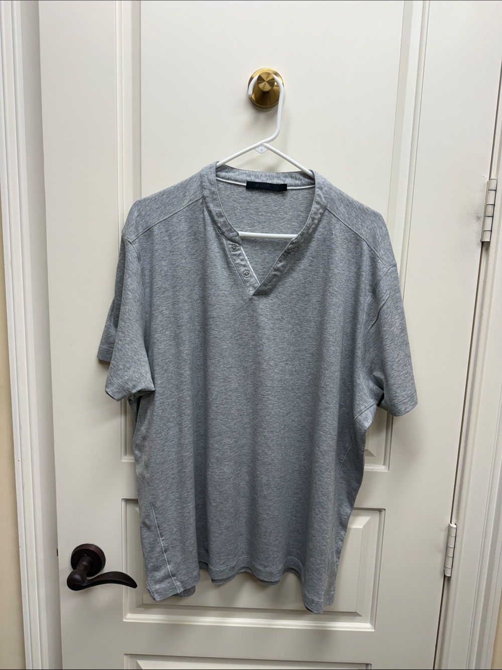 Raffi Heather Gray Short-Sleeve Henley Polo